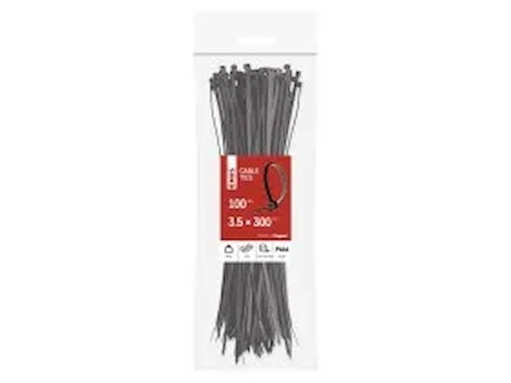 EMOS Kabelstrips 300×3,5 mm | Sort | 100-Pak