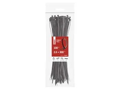 EMOS Kabelstrips 300×3,5 mm | Sort | 100-Pak