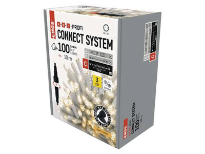 EMOS Standard LED Lyskæde 100 Dioder IP44 10M (C) - Hvidt kabel