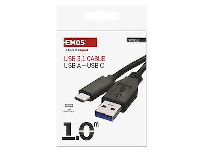 EMOS USB-A - USB-C 3.1 Sort 1 M