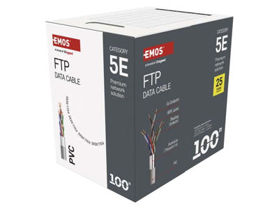 CAT 5e udendørs-netværkskabel, FTP, grå 100m