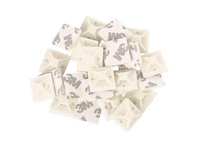 EMOS Selvklæbende Kabelholder 20×20 mm | Hvid | 25-Pak
