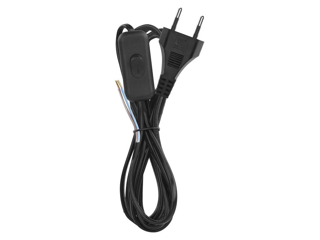 EMOS Lampeledning m. afbryder – 3 meter – Sort