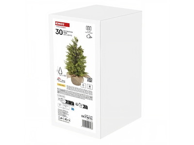EMOS LED Juletræ 50cm Varm Hvid med Timer IP44 | 3 × AA-batterier