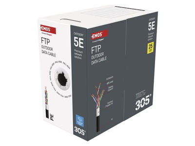 CAT 5e udendørs-netværkskabel, FTP, sort 305m
