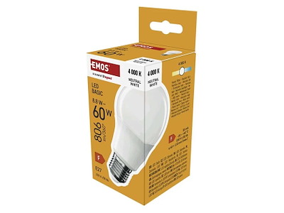 EMOS LED Pære 8,8W (60W) 4000K E27