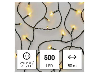 EMOS LED Lyskæde 500 dioder 50M m/Timer
