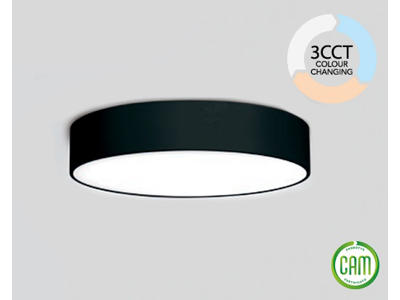 LED Armatur Sort 40W 3-CCT ø600