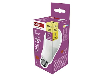 EMOS LED Pære 10,5W (75W) 2700K E27 | Dæmpbar* 