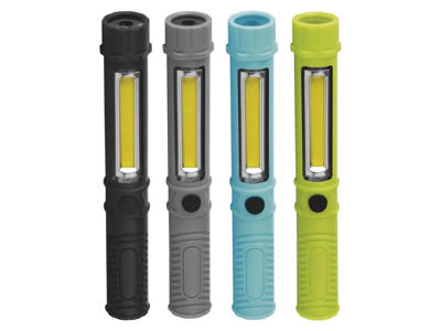 LED Lommelygte m/Clips ass. farver