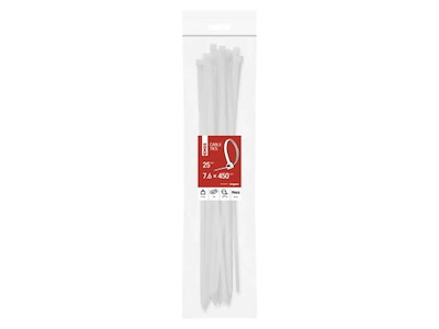 EMOS Kabelstrips 450×7,6 mm | Hvid | 25-Pak