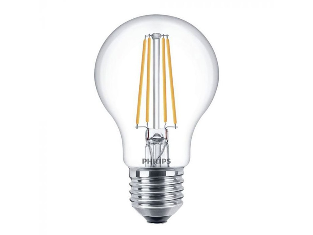 Philips LED pære 7W (60W) 2700K E27 Klar 4-PAK