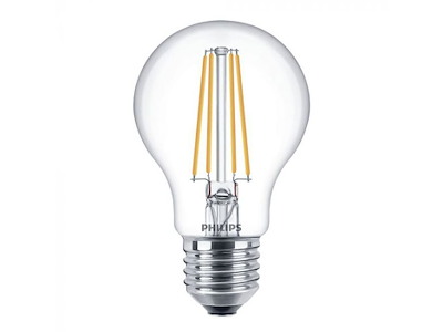 Philips LED pære 7W (60W) 2700K E27 Klar 4-PAK