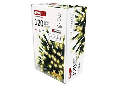 EMOS LED Lyskæde 120 dioder 12M m/Timer