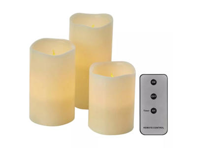 EMOS LED Bloklys 3-PAK m/Fjernbetjening
