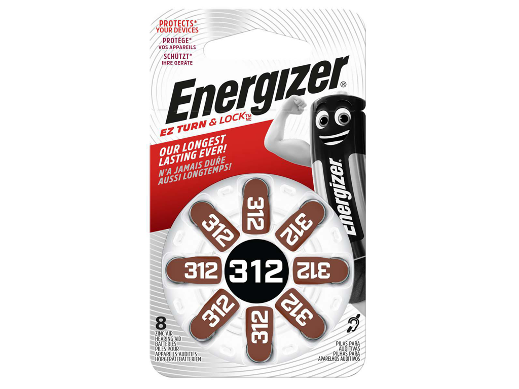 Energizer Høreapparat 312-Batteri | 8-Pak