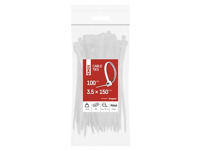 EMOS Kabelstrips 150×3,5 mm | Hvid | 100 stk