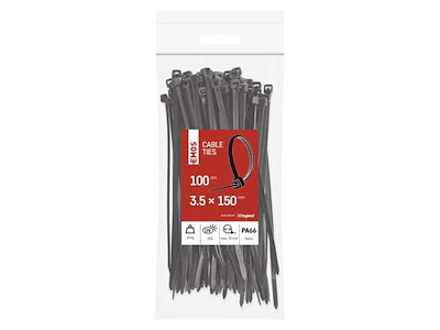 EMOS Kabelstrips 150×3,5 mm | Sort | 100 stk