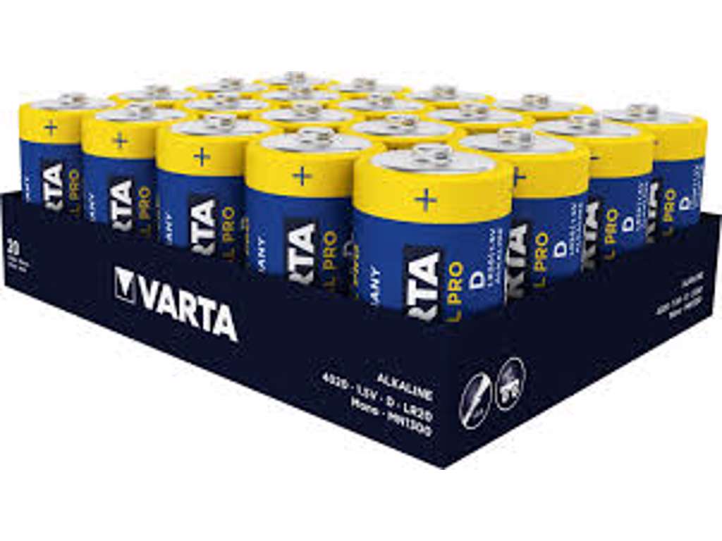Varta Industrial Alkaline D Batterier | 20-Pak