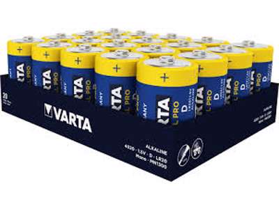 Varta Industrial Alkaline D Batterier | 20-Pak