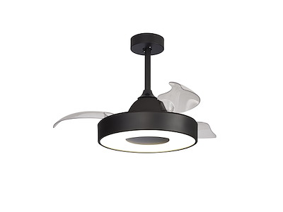 Mantra Coin Fan Loftventilator med LED-Lys Sort