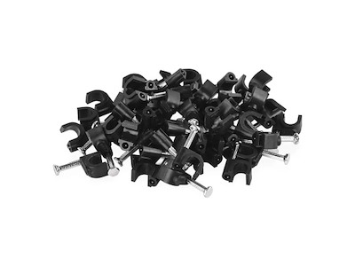 EMOS Kabelclips 6 mm | Sort | 50-Pak