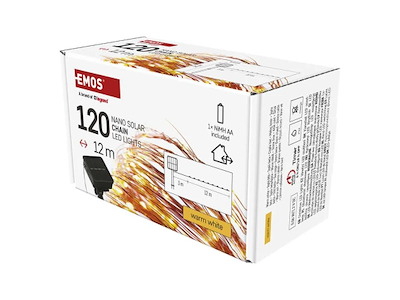 EMOS LED lyskæde med Solpanel 12m m/timer