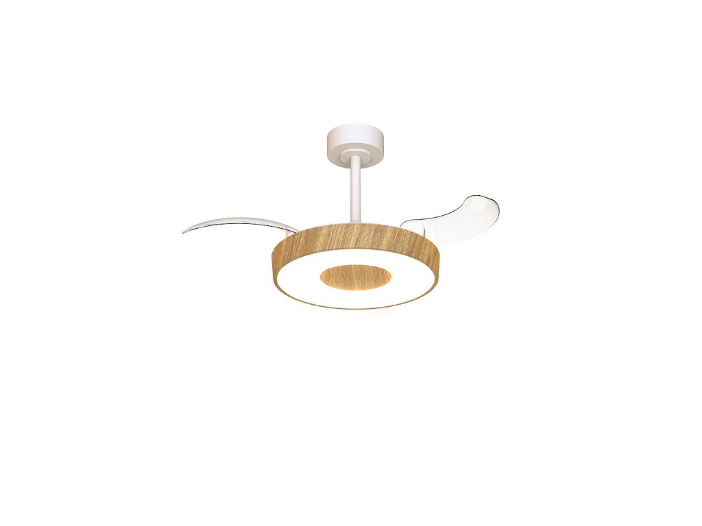 Mantra Coin Fan Mini Smart Loftventilator med LED-Lys Hvid/Træ