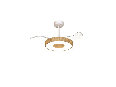 Mantra Coin Fan Mini Smart Loftventilator med LED-Lys Hvid/Træ