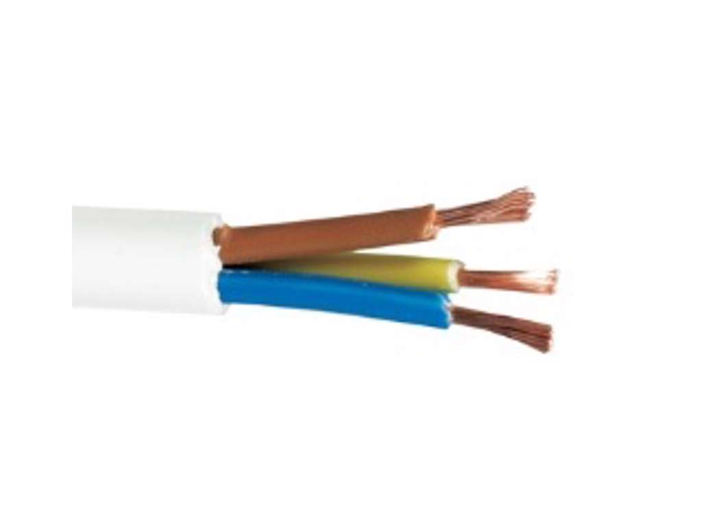 Ledning Rund PKAJ Hvid 3X1 | 100 Meter