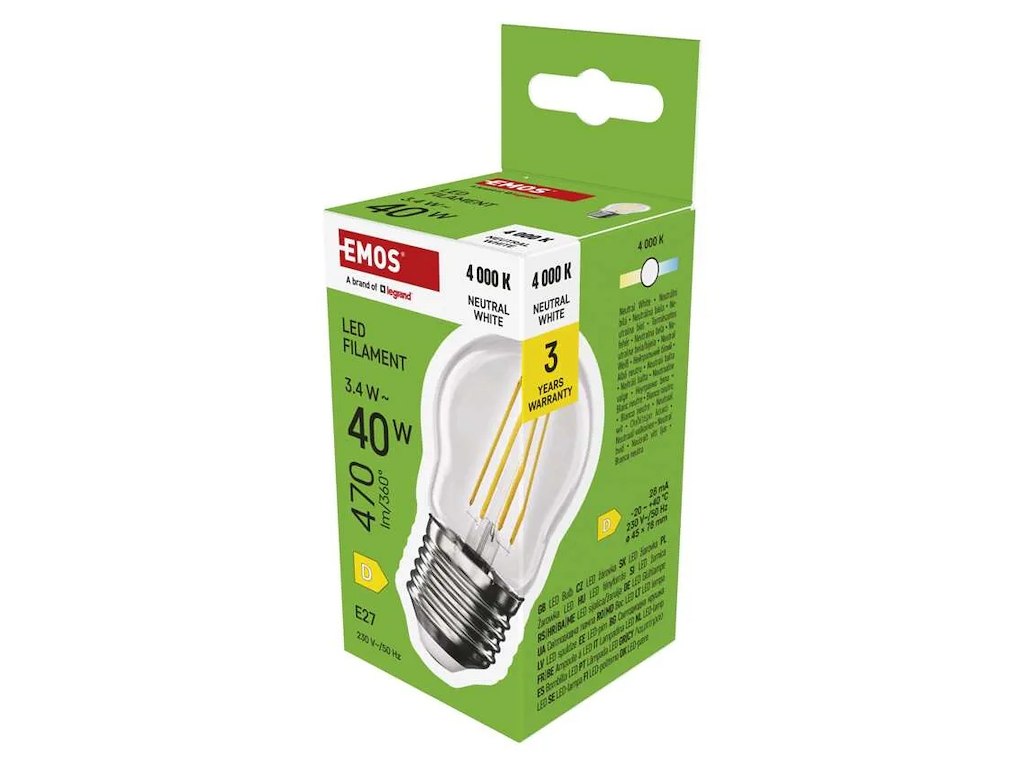 EMOS LED Krone 3,4W (40W) 4000K E27