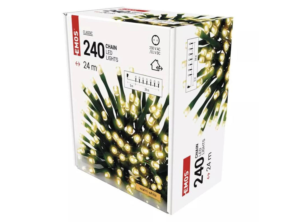 EMOS LED Lyskæde 240 Dioder 24M m/Timer
