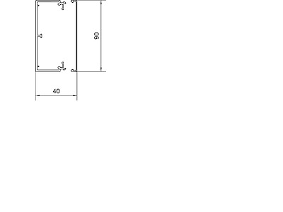 Kabelkanal Hvid M/Låg 2 Meter 40x90 mm