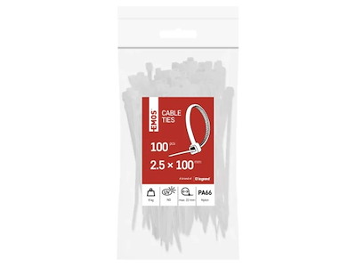 EMOS Kabelbinder Hvid 100x2,5 mm | 100 Stk.