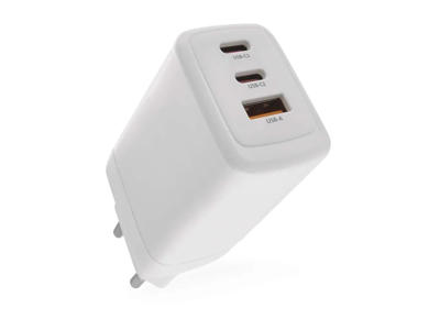 Universal USB GaN Oplader PD 65W 3-porte USB-A & USB-C1,C2