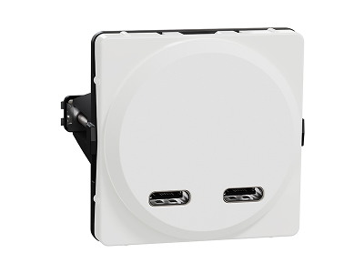 LK One Dobbelt USB-lader type C+C 21W 1 Modul - Hvid