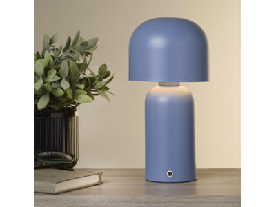 Mushroom Bordlampe | Blå | Trådløs & Genopladelig