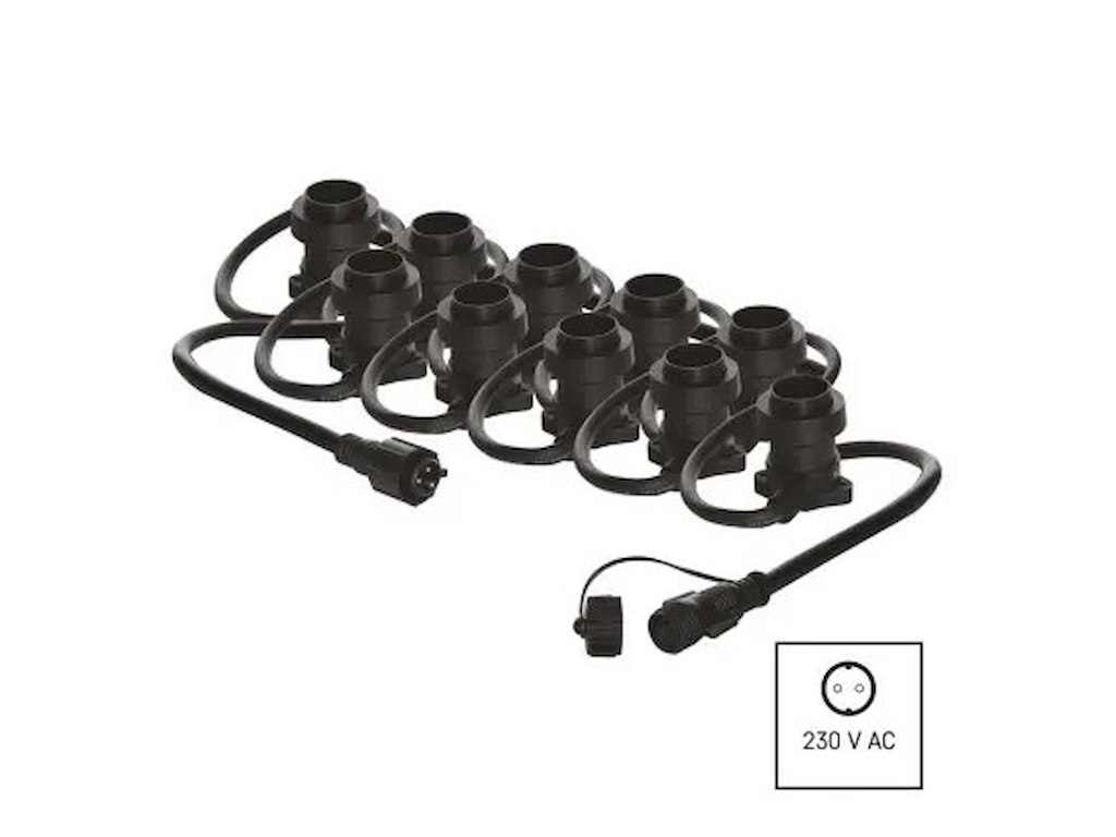 Lyskæde 10 x E27 IP44 Forlænger 7.35 m