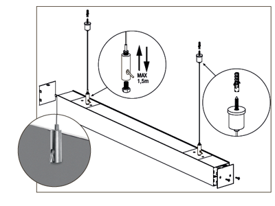 Wire for ophæng af SKY armaturer