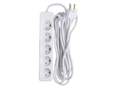 5-Stikdåse M/J Hvid 10M