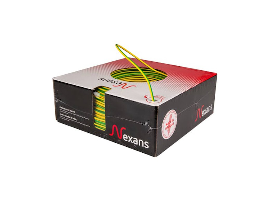 H07Z1-U Installationsledning – Halogenfri 1G1,5 Gul/Grøn | 100 Meter