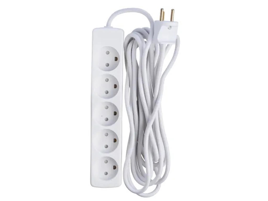 5-Stikdåse Hvid M/J 3 Meter Halogenfri kabel