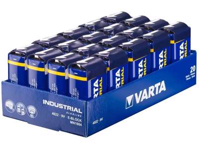 Varta Industrial Alkaline 9V Batterier | 20-Pak