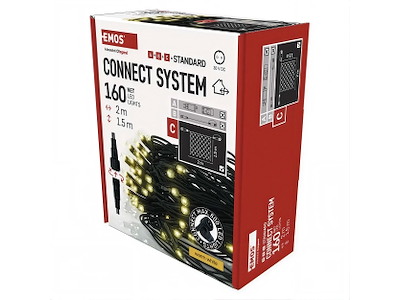 EMOS Connect System Standard (C) LED Lysnet 2 x 1,5 m Varm Hvid