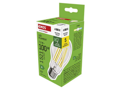 EMOS LED Pære 7,2W (100W) 4000K E27