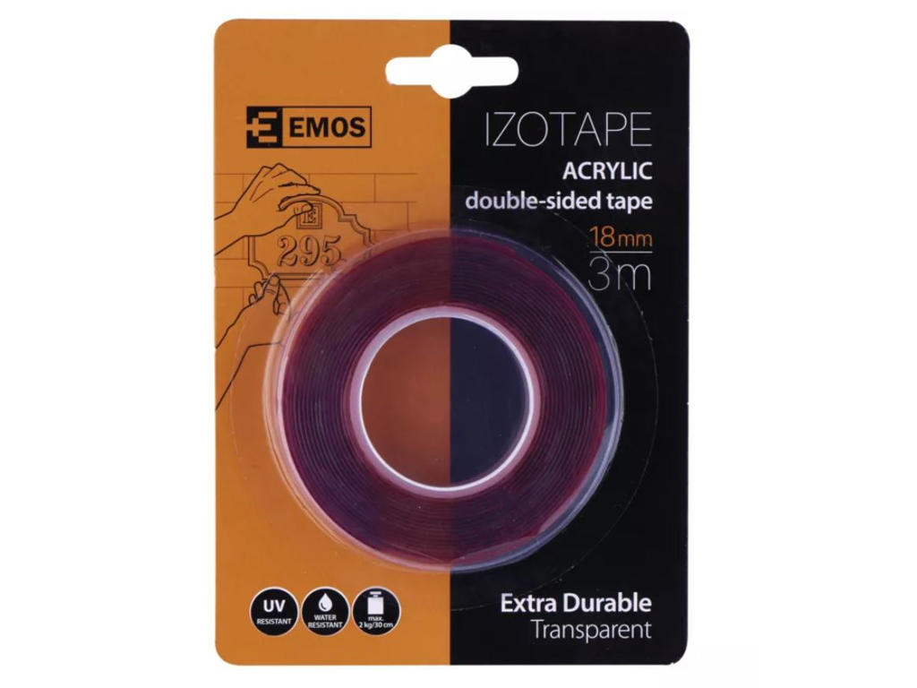 Dobbeltklæbende Tape Ekstra Stærk 3 meter 18mm
