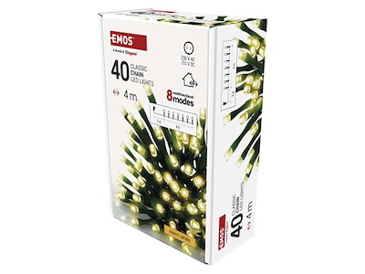 EMOS LED Lyskæde 40 dioder 4M m/Timer