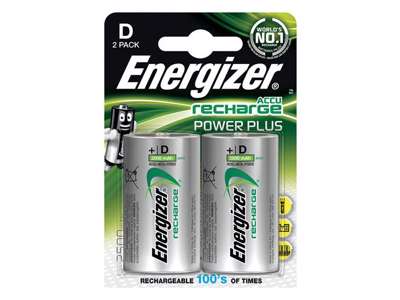 Energizer Recharge Power Plus D Batteri | 2-Pak