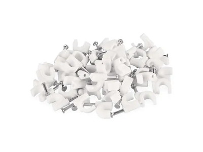 EMOS Kabelclips 8mm | Hvid | 50 stk.
