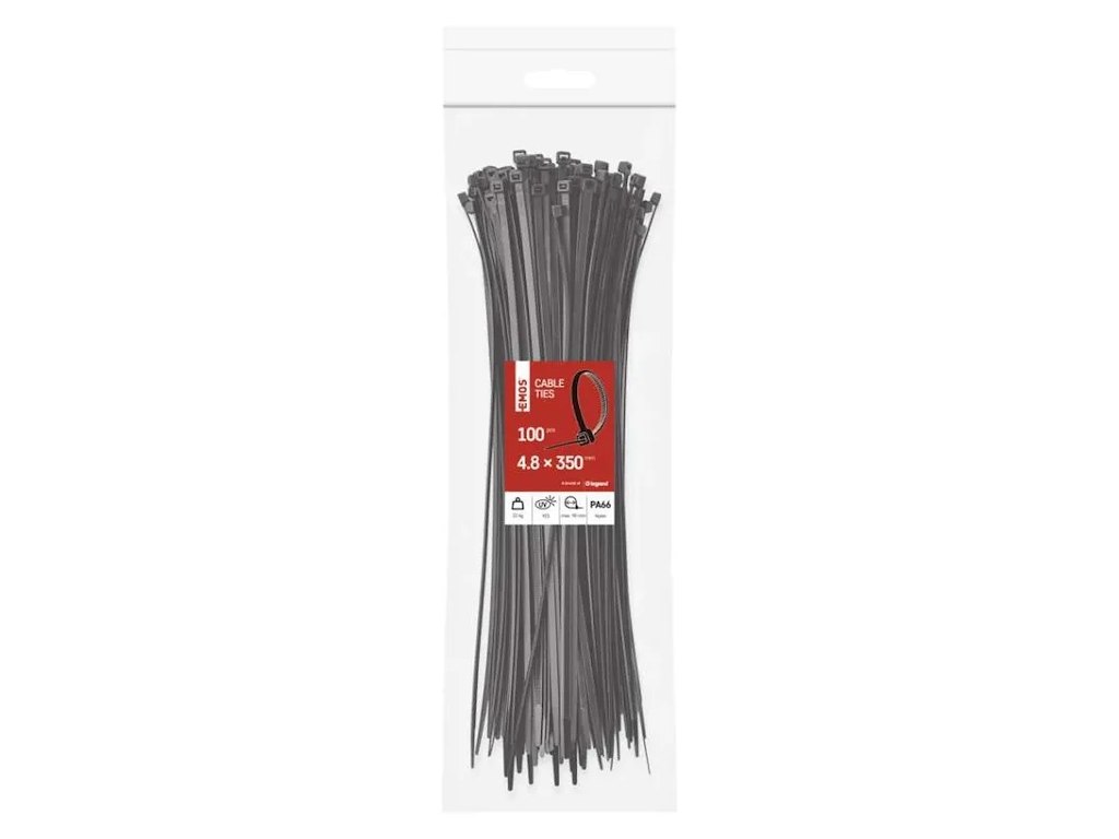 EMOS Kabelstrips 350×4,8 mm | Sort | 100 stk